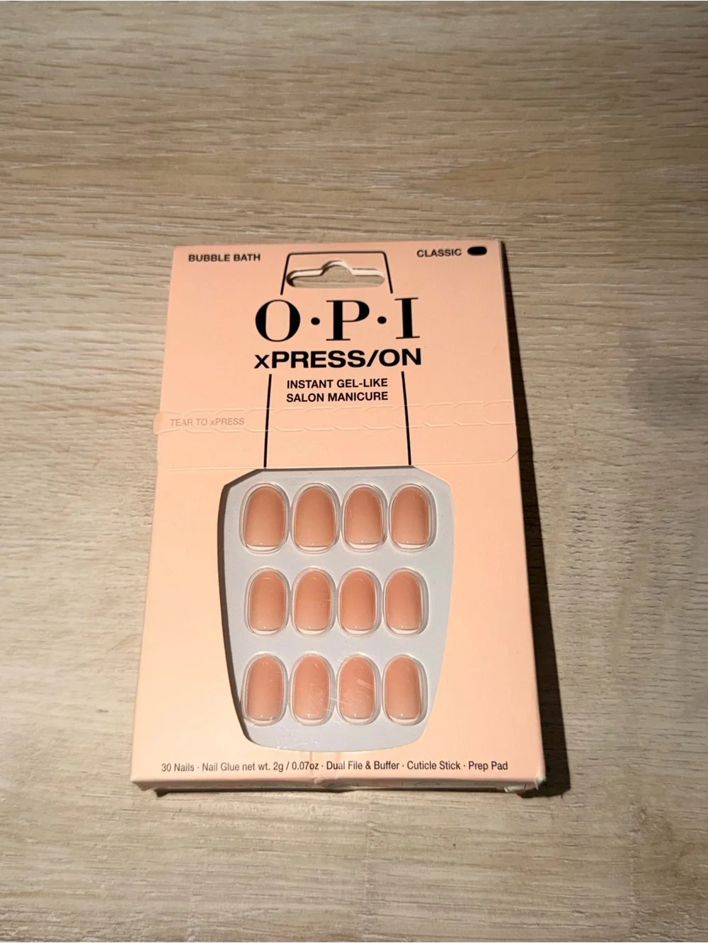 OPI Bubble Bath Peach Nude Press-On Nails